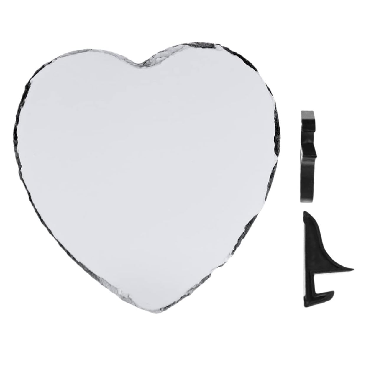 ORFOFE Cornice a Cuore in Pietra per Foto, Decorazione da Tavolo | Finitura Liscia, Resistente allo Sbiadimento, Supporto Creativo per Immagini e Placca
