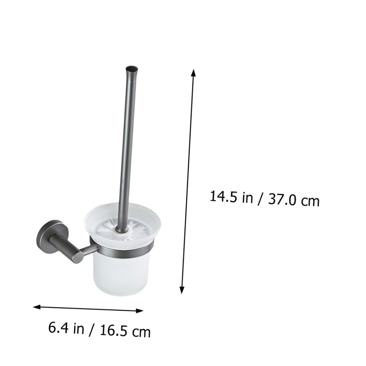 Homoyoyo Escobilla de Baño con Mango y Base de Vidrio Mate Cepillo de Limpieza de Inodoro con Soporte de Pared Resistente y para Limpieza Profunda