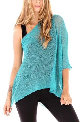 Image of SHU-SHI Womens Sheer Knit Poncho Shrug Lightweight Cover Up One Size Fits Most