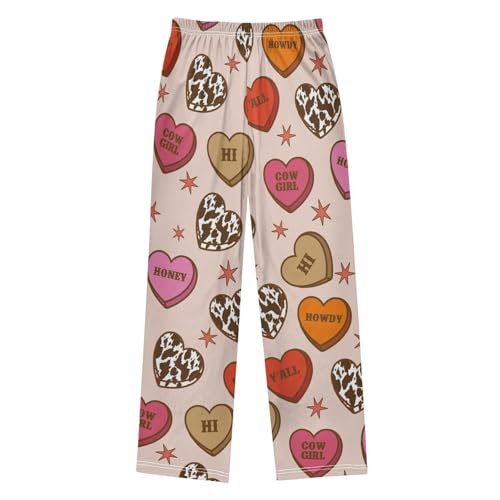 Cowgirl Heart Boys Pants Boys Athletic Pants Long Pant for Boywith Pockets Wide-Leg Size 6-14Y2