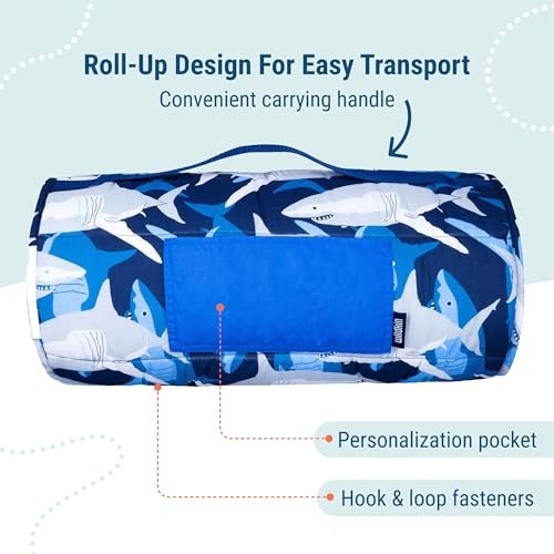 image for Wildkin Kids Original Nap Mat – Cozy Kids Sleep Mat with Pillow, Ide