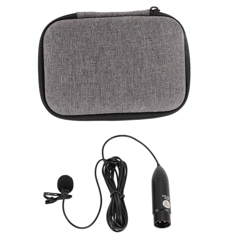 ANKROYU Micrófono Lavalier de Potencia Profesional de 48 V Micrófono de Solapa omnidireccional con reducción de Ruido con Interfaz XLR para grabación de entrevistas Podcast Studio