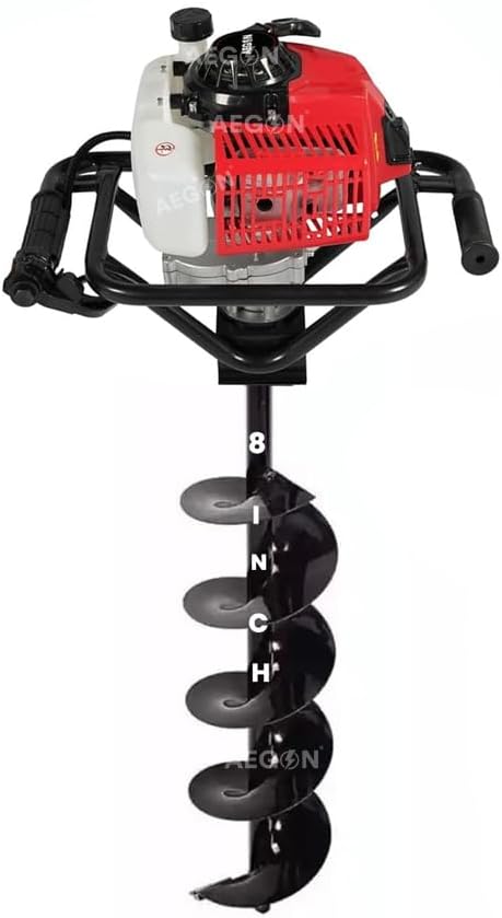 AEGON Earth Auger 63 CC with 8 inch Drill Bit | Heavy Duty Engine | for Fencing Purpose, Plantation & Digging Holes | Powerful Engine can dig Holes in Every Type of Soil