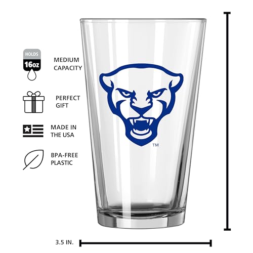 Image of Logo Brands NCAA 16 oz Pint Glass - Durable Glass With Bold Team Color- Chip-Resistant Rim Drinkware For Fans, Tailgates, Home Bars & Everyday Use