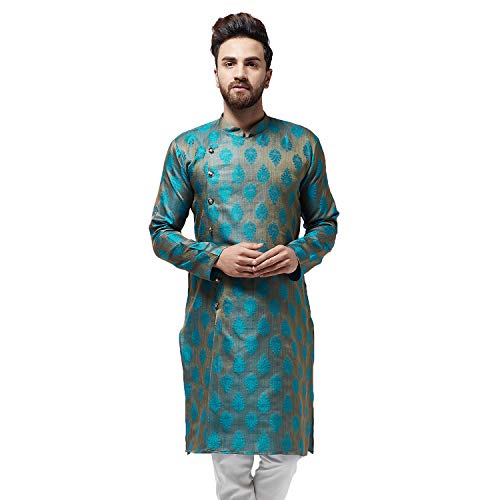 Kurta largo Sojanya de seda jacquard ideal para bodas y celebraciones culturales
