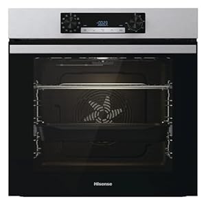 Hisense BI62216AXE2 – Horno Hidrolitico, Clase A, Guía Telescópica, Gran Capacidad 77L, Cocción Simultánea x5, Doble Grill, Calentamiento Rápido, Inox