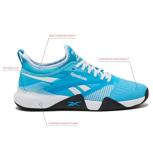 Reebok Nano Court Sport Men's Pickleball or Tennis Shoes for Men, Future Cyan/Footwear White/Black, 11