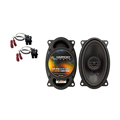 Harmony Audio Bundle Compatible with 1997-2003 Chevy Malibu HA-R46 Front Door Replacement 4x6 Replacement 120W Speakers and HA-724568 Factory Speaker Replacement Harness