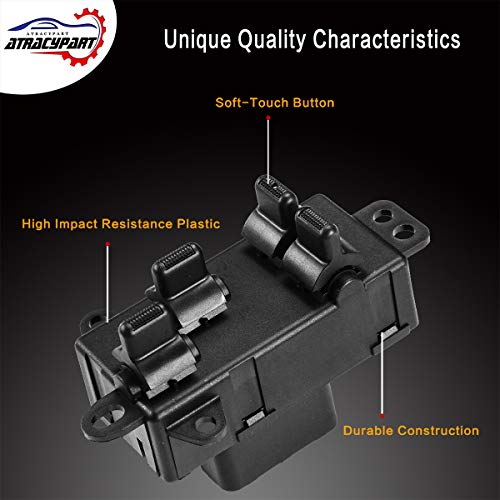 Atracypart Master Power Window Switch Front Left Driver Side | For 2004 2005 2006 2007 Chrysler Town & Country Dodge Caravan Grand Caravan | #4685732Ac, 04685732Ac #TOP3