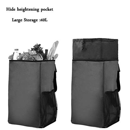 HYY-YY Einkaufstrolley Haushaltswagen Auto Faltbarer Tragbarer Wagen Abnehmbare Seidenledertasche für einfache Reinigung – Bild 5