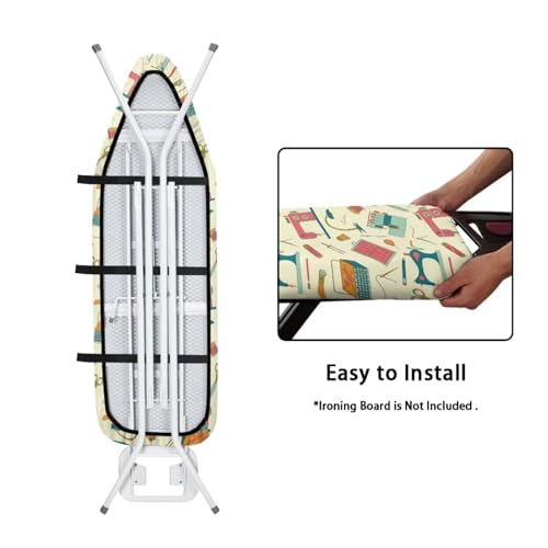 KUIFORTI Washable Ironing Board Covers with Cartoon Sewing Machine Print Standard Size Iron Board Cover Replacement Novelty Gifts for Tailor Seamstress by KUIFORTI - Image 5