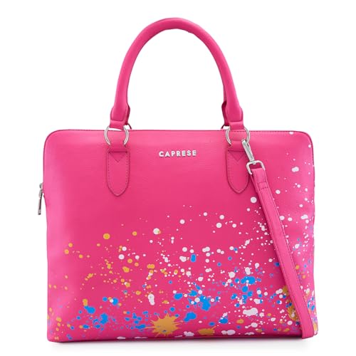 Image of Caprese Splash Laptop Bag for Women (Large, Fuchsia)