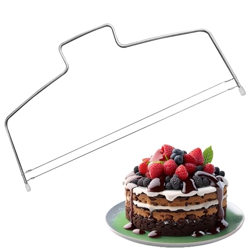 Dazkzooy Cortador De Tartas De Acero Inoxidable 32 Cm - Con 2 Alambres De Sierra Ajustables En Altura - Divisor De Tartas Para Capas De Tarta Perfectamente Iguales - Apto Para Lavavajillas Dazkzooy Cortador De Tartas De Acero Inoxidable 32 Cm - Con 2 Alambres De Sierra Ajustables En Altura - Divisor De Tartas Para Capas De Tarta Perfectamente Iguales - Apto Para Lavavajillas