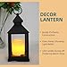 BAIRAYEN 2 Pack 10.2” Candle Lanterns Decorative Indoor Hanging Lanterns with Warm Flickering LED Candle 6 Hours Timer,Black Battery Powered Candle Lantern Table Centerpiece Mantle Shelf Home Decor