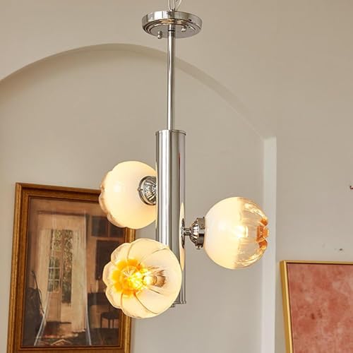 Plafonnier suspendu en verre strié dégradé luminaire de plafond grand