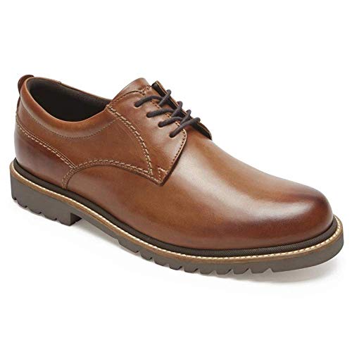 Rockport Men's Marshall Plain Toe Oxford Cognac Leather, 14 W US, 14 W