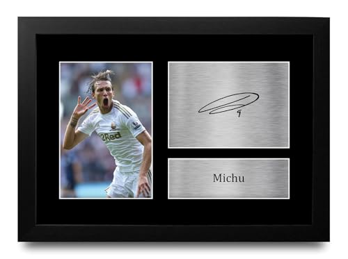 Cadre photo Michu Swansea City autographe signé A4 édition premium pour fan de foot