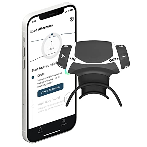 Airofit Active™ - Entrenador respiratorio y aplicación de respiración Virtual | Bienestar General, Mejorar la Capacidad pulmonar, Estilo de Vida Activo | Excelente para Deporte y Bienestar (Blanca)