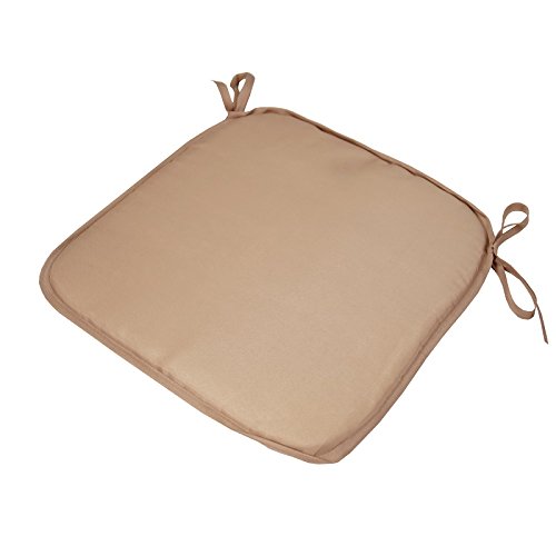 Beautissu 8er Set gepolsterte Stuhlkissen - 2cm dick - mit 4 Befestigungsbändern - Hellbraun (Stone) - viele Farben erhältlich