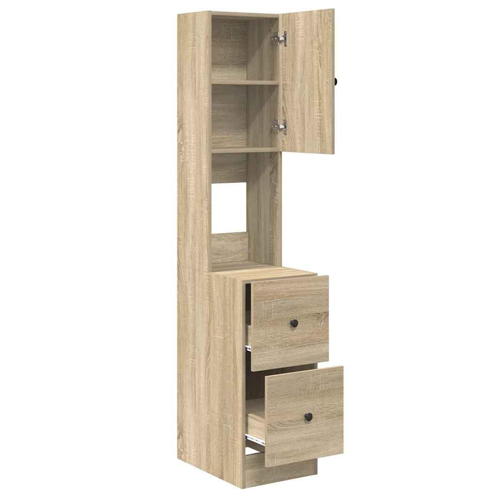 vidaXL Armoire de Cuisine Beige 35 x 50 x 180 cm Bois d'ingénierie, Rangement de Cuisine stylé, Meuble rectangulaire Robuste, Bois d'ingénierie Fonctionnel, unité intérieure avec étagères