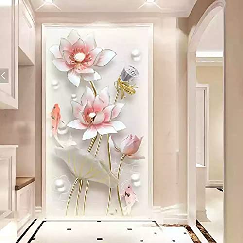 Broderie diamant lotus kit complet 5D point de croix strass 50x120 cm