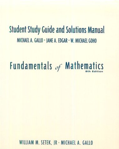 Student Study Guide and Solutions Manual