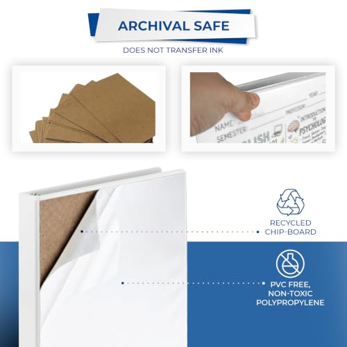 Image of Samsill Durable 1 inch 3 Ring Binder, D Ring Binder, 100% Recycled Chipboard, White, 24 Pack, Bulk