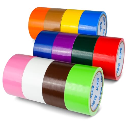 Image of 12 Pack Colored Duct Tape, 2 in x 10 yd, Rainbow Variety Pack