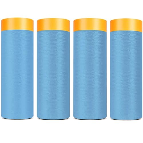 Bâche de masquage autocollante plastique résout le problème des projections de peinture lot de 4