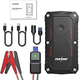 Car Jump Starter, 2200A Peak 25800mAh Portable Battery Starter for Car (up to 8.0L Gas & 7.0L Diesel) with Smart Safety Jumper Clamps Portable Power 12V Car Battery Booster Pack USB Quick Charge - 7