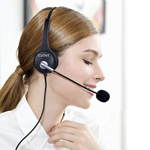 image for Callez 3.5mm Cell Phone Headset Dual, Corded Computer Headsets with Mi