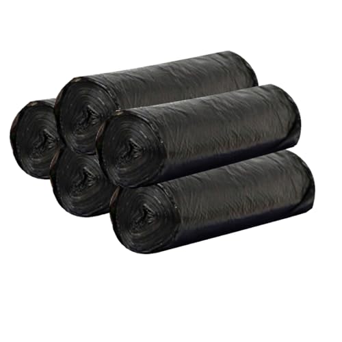 Piccoli sacchetti per la spazzatura, 5 litri, 100 pezzi, colorati, per ufficio, cucina, bagno (45 x 50 cm) (nero)