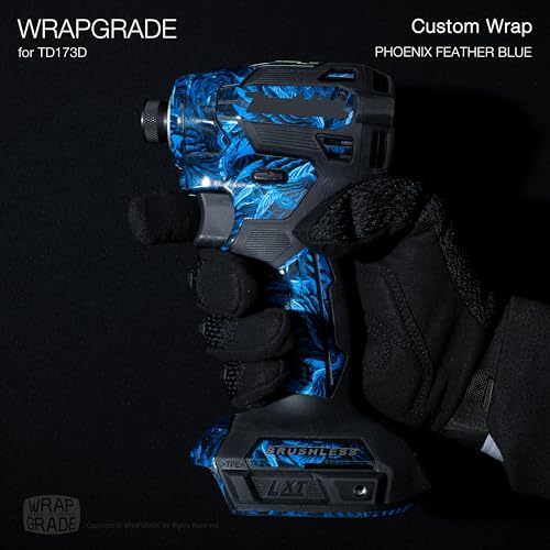 WRAPGRADE Custom Wrap Aufkleber Abziehbild kompatibel mit Makita DTD173 18V LXT (Phoenix Feather Blue)