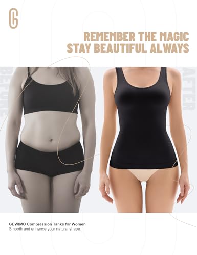 Womens Tank Tops Shapewear Tummy Control Compression Crew Neck Camisole Seamless Body Shaper Tanks for Women Cami4