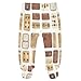 Caihoyu Baby Sleepers with Feet Safaris-Soft Footed Pants with Attached Legs for Boys Girls 18M Vintage Wooden Toy Blocks