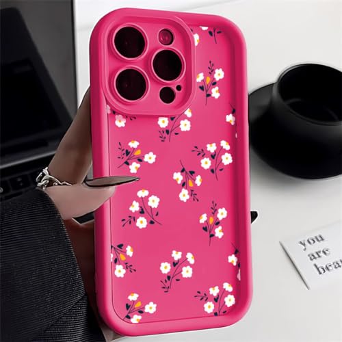 Coque de téléphone à fleurs pour iPhone 14 Pro Max et modèles 11 12 13 XS XR avec finition mate