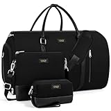Convertible Garment Duffel Bag for Travel - Carry On Garment Bags With Toiletry Bag Large Weekender Bag for Men Women 2 in 1 Hanging Suitcase Suit Travel Duffel Overnight Bags 4pcs Set