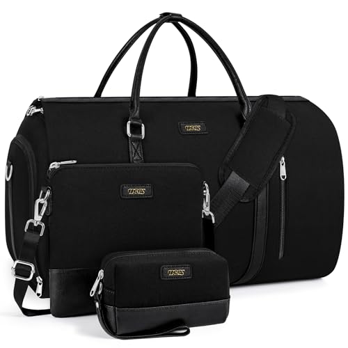 Convertible Garment Duffel Bag for Travel - Carry On Garment Bags With Toiletry Bag Large Weekender Bag for Men Women 2 in 1 Hanging Suitcase Suit Travel Duffel Overnight Bags 4pcs Set