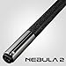 RHINO Nebula 2 Pool Cue - Premium Carbon Fiber Shaft & Composite Butt. Time Crystal Tip, Pro Taper Design. 3/8-8 Joint, Sport Wrap. Low Deflection Pool Cue (Charcoal Gray, 12.4 mm)
