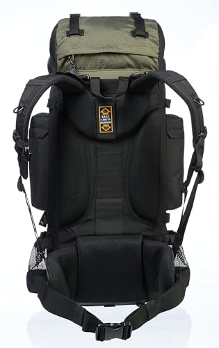 Amazon Basics Wanderrucksack mit Innengestell und Regenschutz, 65 L, Grün – Bild 6