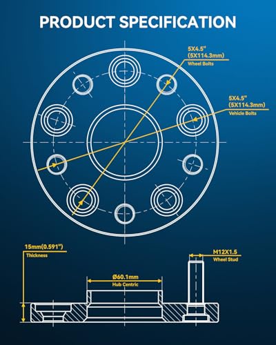 Image of PHILTOP 5x4.5 Hub-Centric Wheel Spacers 15mm for Toyota RAV4