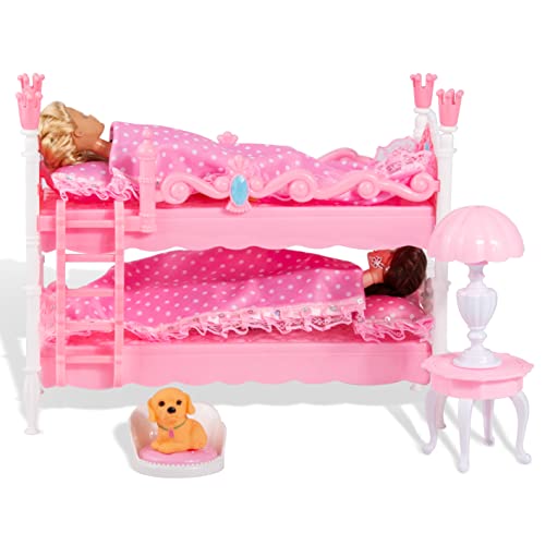 Anni Star Dollhouse Furniture Bedroom Play Set, 1:6 Scale Dollhouse Accessories Dolls Playsets (Dolls Not Included) #TOP4