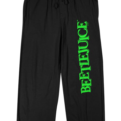 Bioworld Beetlejuice Neon Logo Men's Black Sleep Pajama Pants2