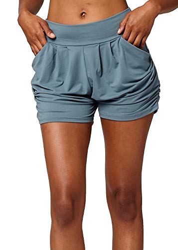 Premium ultra soft harem high waisted shorts for women with pocke…