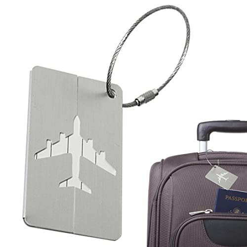 Cartão de visita Tag de viagem,Avião Padrão Alumínio Metal Travel ID Bag Tag - Etiqueta de identific