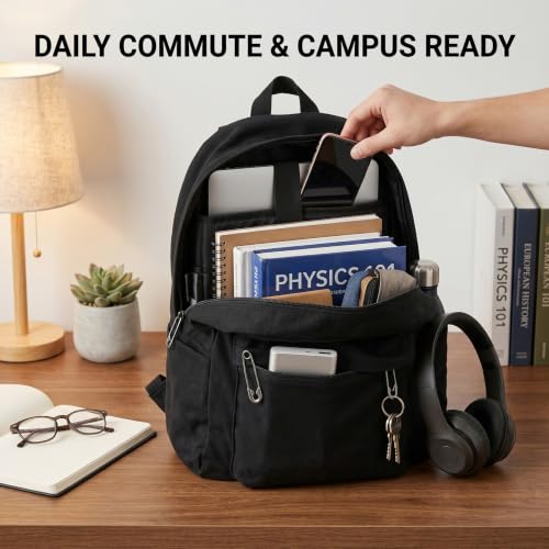 Mochila ligera de lona para el instituto viajes de fin de semana y trabajo 4