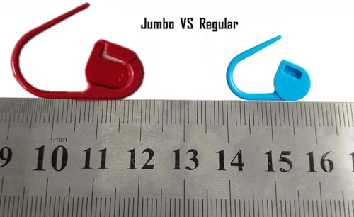 Image of 130Pcs Standard & Large Jumbo Locking Stitch Markers for Crocheting Knitting,Plastic Safety Pin Yarn Crochet Hooks Stitch Marker,Crochet Markers Clips Row Stitch Counter 2 Sizes (Assorted Color)