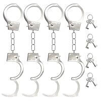 MIPIACE 4 Stück Polizei Handschellen Handschellen Kinder mit 4 Schlüssel Handcuffs aus Metall Handschellen Polizei Kostüm Mottoparty Requisiten Spiel Einstellbare für Kinder für Polizei Spielen