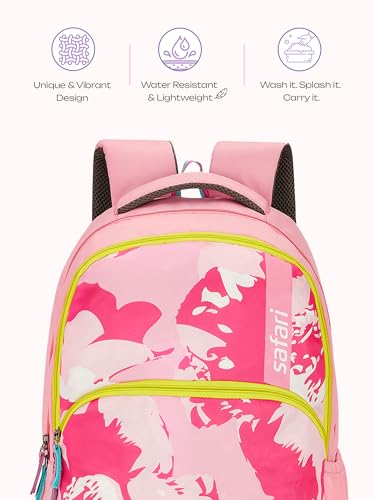 Image of Safari Neoflora School Bag For Girls, Capacity - 36L, 2 Compartments Backpack For kids Pink