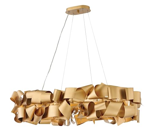 Fredrick Ramond Delfina Large Linear Chandelier - Modern Abstract, 6-Light